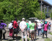 Tour under the Pearl Rd. bridge